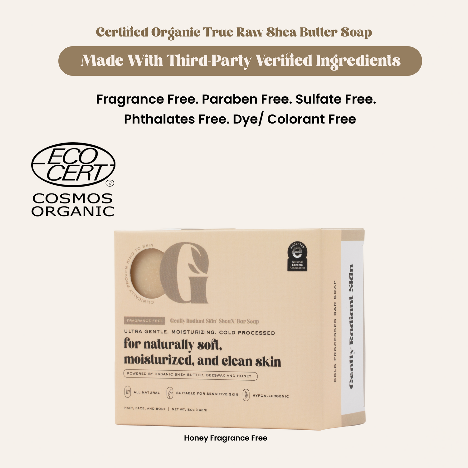 SheaX™ Organic Honey Bar Soap - 5oz