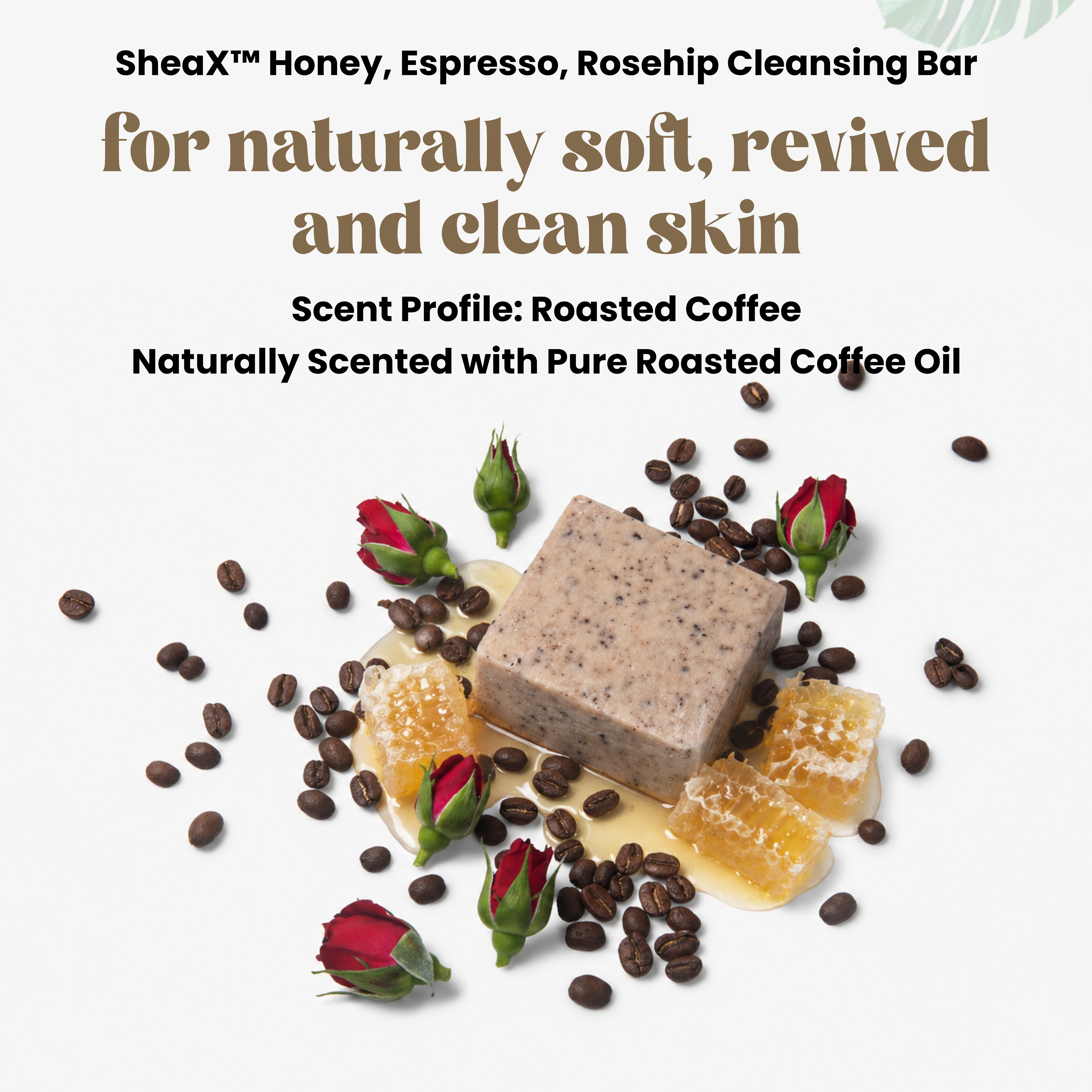 5oz SheaX™ Honey Espresso Rosehip Body Cleansing Bar Soap