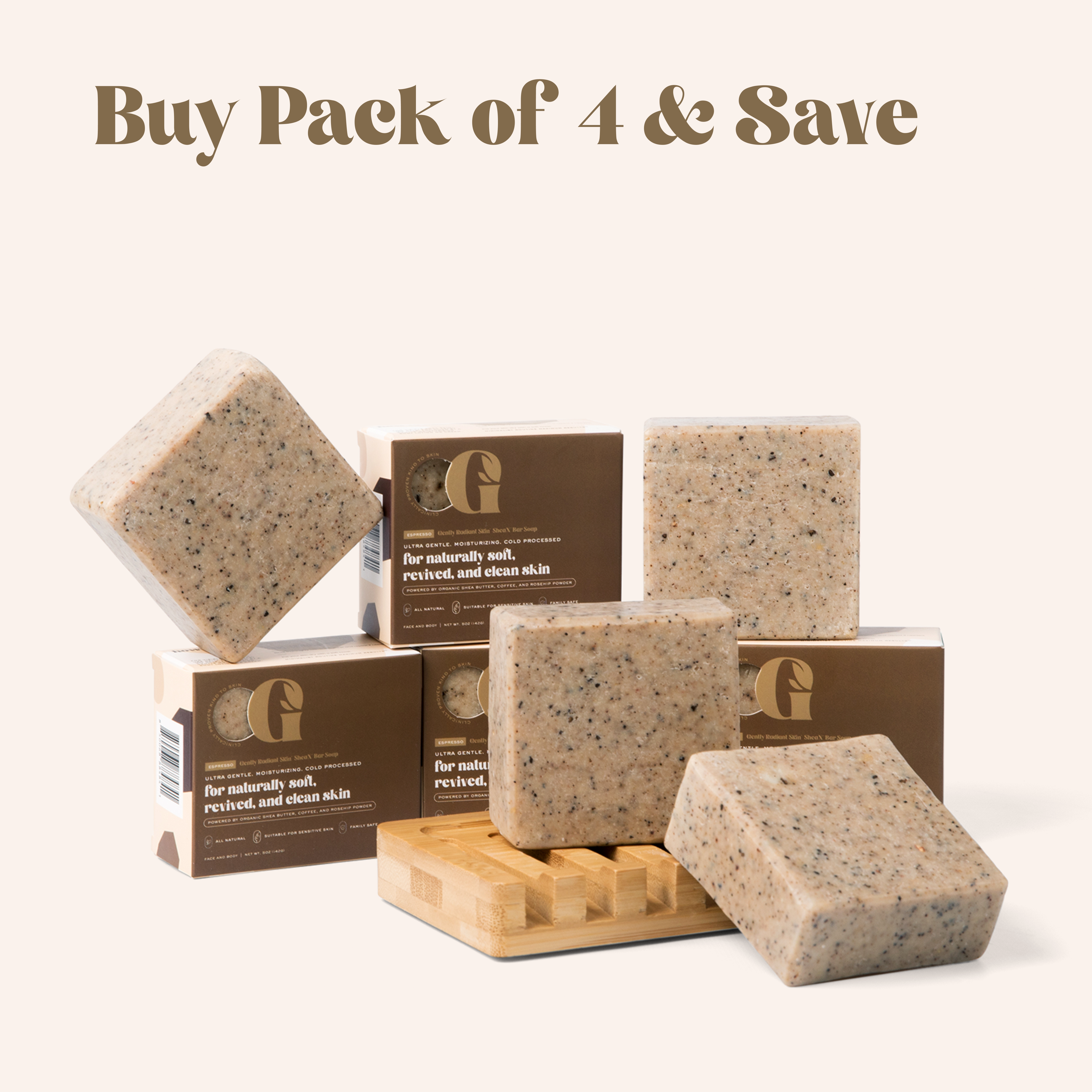 5oz SheaX™ Honey Espresso Rosehip Body Cleansing Bar Soap