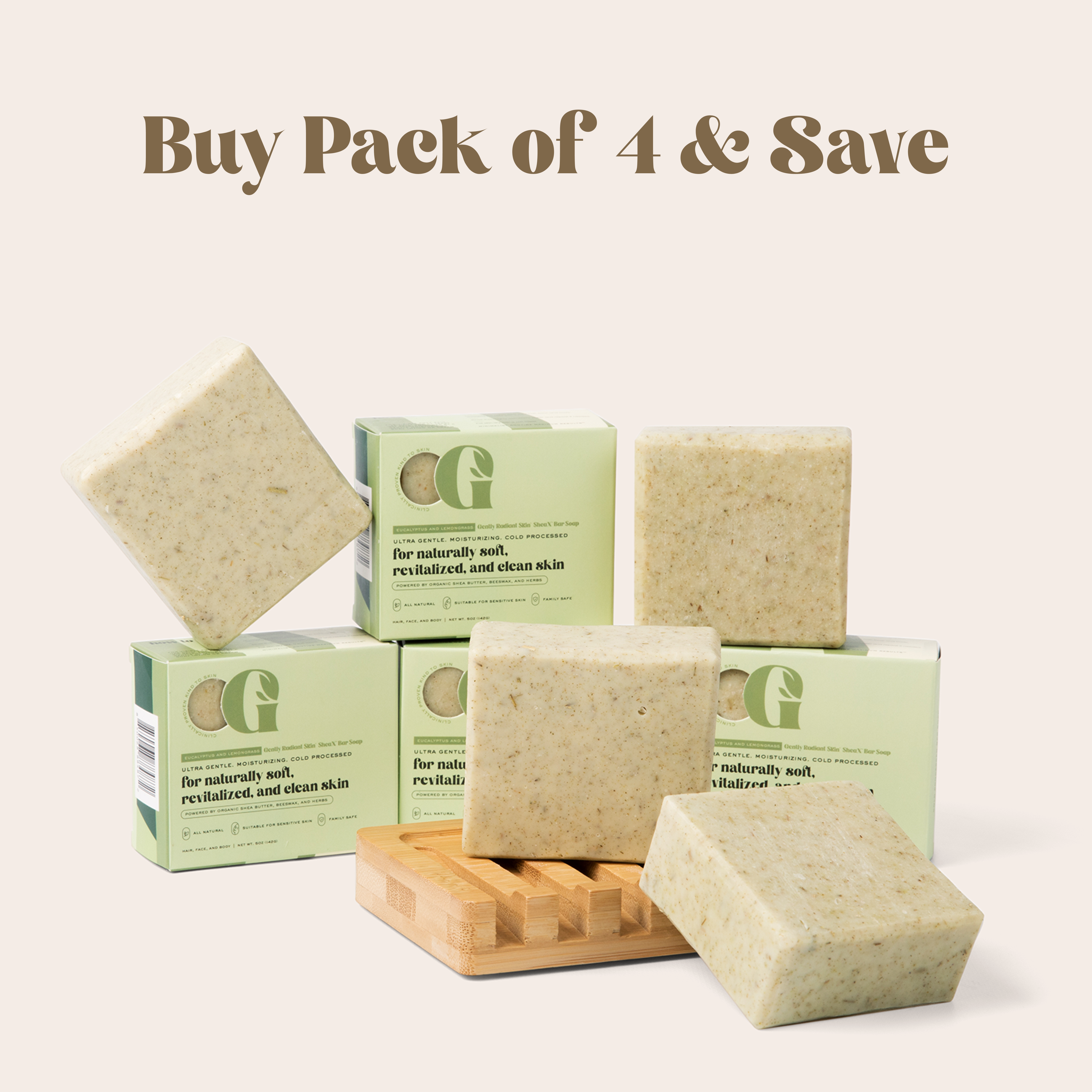5oz SheaX™ Eucalyptus & Herbs Body Cleansing Bar Soap