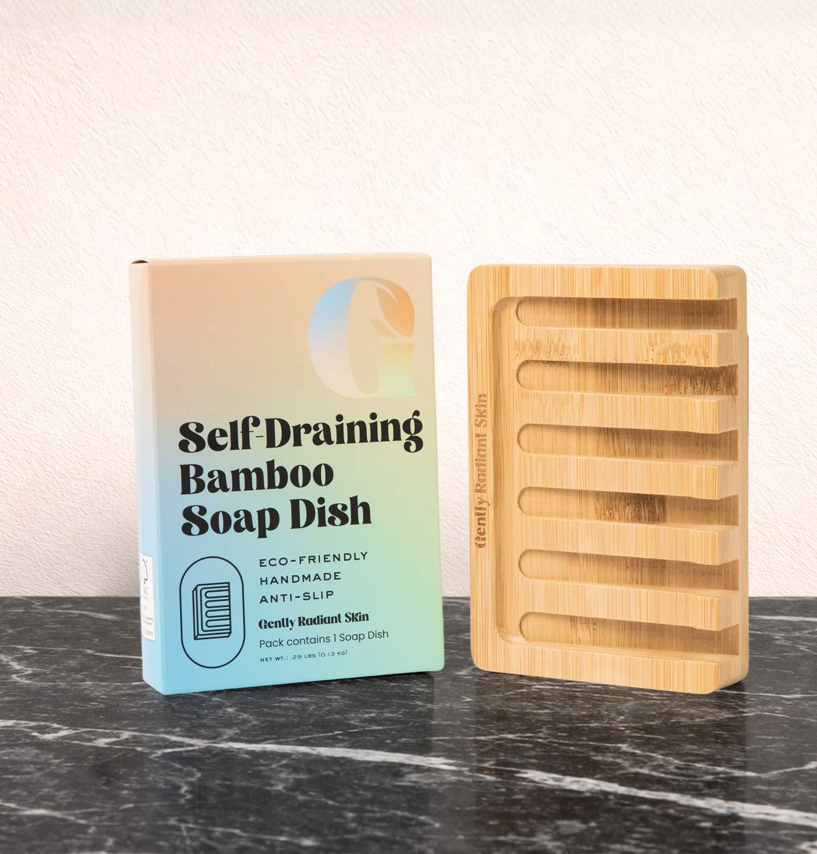 Self-Draining Bamboo Soap Dish
